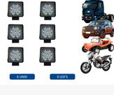 Kit Farol Milha Quadrado 6 Unidades 12V E 24V 27W Universal Kit Farol Milha Quadrado 6 Unidades 12V E 24V 27W Universal