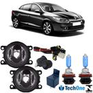 KIT Farol Milha Renault Fluence 2011 ate 2018 Super Branca