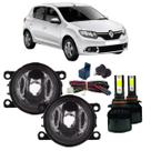 Kit farol milha renault sandero 2007 a 2019 acr+ super led