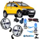 Kit farol milha superior crossfox 2004 a 2010 e super branca