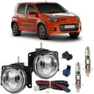 Kit farol milha uno sporting 2011 ate 2018 com led vidro