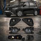 Kit farol milha vw tcross tsi sense 2025 2026 grade preta botão original Kit farol milha vw tcross tsi sense 2025 2026 grade preta botão original