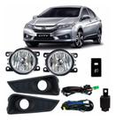 Kit Farol Neblina Milha City 2016 2017 Com Grade Aro Preto Kit Farol Neblina Milha City 2016 2017 Com Grade Aro Preto