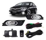 Kit Farol Neblina Milha Honda New Civic G9 2012 2013 2014 Moldura Cromada