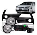 Kit Farol Neblina Milha Toyota Corolla 2018 até 2019 Moldura preta