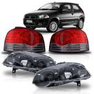 Kit farol palio 2009 a 2011 negro + lanterna fume