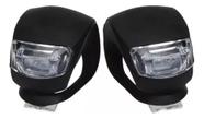Kit Farol Silicone 2 Leds Dianteiro E Traseiro Preto
