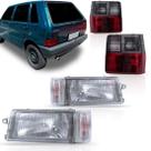 Kit farol uno pisca cristal + lanterna fume 1991 1992 1993 1994 1995 1996 1997 1998 99 00 01 02 2003