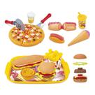 Kit Fast Food Set Pimpi Comidinhas de Brinquedo com tiras autocolantes Monta e Desmonta