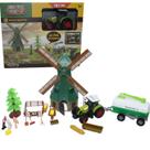 Kit Fazendinha Trator Animais E Moinho Para Montar 62 Peças