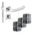 Kit Fechadura Banheiro Tera Imab + 3 Dobradiças C/Red de Inox