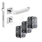 Kit Fechadura Externa Tera Imab + 3 Dobradiças C/Red de Inox