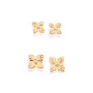 Kit Feminino Brinco Flor Banhado a Ouro 18k 527336