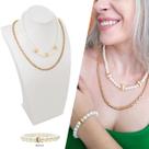 Kit Feminino Colar Corrente Semijoia Choker Pérolas+ Pulseira de Brinde