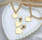 Kit Feminino Coração 3 Peças Banhado A Ouro 18k