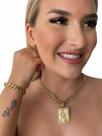Kit Feminino Cordao Pulseira Ping 10mm Grumet Banhado Ouro