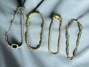 Kit Feminino Pulseiras 3mm + Pedra Verde Banhado a Ouro