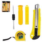 Kit ferramenta c/estilete, refil de laminas, trena e chave fenda/philips