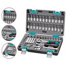 Kit Ferramenta Jogo Soquete 57 Peças 1/4 Catraca Chave Allen Kit Ferramenta Jogo Soquete 57 Peças 1/4 Catraca Chave Allen