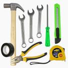 Kit Ferramentas 9 Peças Ideal Reparos Chave Fenda, Philips, Combinada, Estilete, Trena, Alicate, Martelo e Fita Isolante