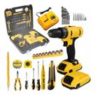 Kit Ferramentas Com Parafusadeira 2 Baterias 25V E Maleta Com Vários acessórios Ótimo