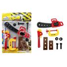 Kit Ferramentas Infantil Moto Serra c/ 9 Peças Brinquedo Construtor Menina Menino Criança Pequena