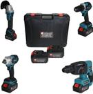 Kit Ferramentas - Martelete + Parafusadeira + Lixadeira + Chave Impacto NAKAZAKI 35v COMPLETO Kit Ferramentas - Martelete + Parafusadeira + Lixadeira + Chave Impacto NAKAZAKI 35v COMPLETO