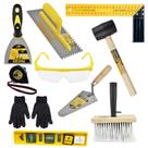 Kit Ferramentas Para Obra Pedreiro Reforma 10 Peças Profissional Desempenadeira Colher De Pedreiro