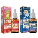 Kit Ferro Vitamínico Ferrix + B-Trix Complemento Infantil KIT:Ferrix + B-TrixSabor:Morango + Uva Kit Ferro Vitamínico Ferrix + B-Trix Complemento Infantil KIT:Ferrix + B-TrixSabor:Morango + Uva