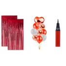 Kit Festa 2 Cortinas Metalizadas e 9 Balões e Metalizado