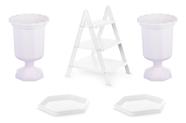 Kit Festa 2 Vasos 2bandejas 1 Escadinha Decoração Mesa Festa