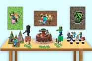 Kit Festa 43 Peças Temático Joguinho de Blocos Construir para Decoração