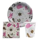Kit Festa Boiadeira com 8 Copos 250ml + 8 Pratos de Papel + 20 Guardanapos 33x33 cm Ponto das Festas