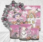 Kit Festa Casado Painéis + Capa Para Cilindros Halloween Menina -IMPAKTO VISUAL