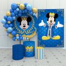 Kit Festa Casado Painéis + Capa Para Cilindros Mickey Realeza 02-IMPAKTO VISUAL