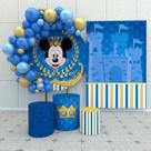 Kit Festa Casado Painéis + Capa Para Cilindros Mickey Realeza -IMPAKTO VISUAL
