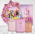 Kit Festa Casado Painéis + Capa Para Cilindros Princesas 02-IMPAKTO VISUAL