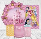 Kit Festa Casado Painéis + Capa Para Cilindros Princesas -IMPAKTO VISUAL
