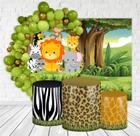 Kit Festa Casado Painéis + Capa Para Cilindros Safari Cute-IMPAKTO VISUAL