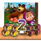 Kit festa completo 52 pçs decoração Masha e o Urso