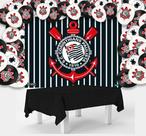 Kit festa Corinthians Decora Toalha Preta +25 balões +Painel