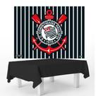 Kit Festa Corinthians Decoração Anivers Toalha Preta +Painel