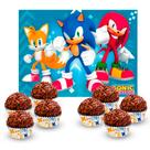 kit festa decoração Sonic 100 forminnhas + painel GIGANTE