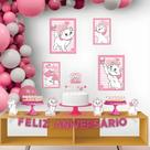 Kit festa fácil completa decoração aniversário gata marie 40un Kit festa fácil completa decoração aniversário gata marie 40un