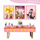 Kit Festa Fácil Decoração Prática -Minions Rosa - 64 peças