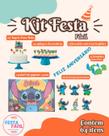 Kit Festa Fácil Stitch 64 Itens - Decoração Premium