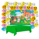 Kit Festa Fazendinha Decoração Aniver Toalha + Painel +Balão
