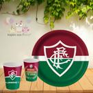 Kit Festa Fluminense 8 Copos 200 ml + 8 Pratos 18 cm + 40 Porta Forminha + 10 garfos Festcolor Licenciado Kit Festa Fluminense 8 Copos 200 ml + 8 Pratos 18 cm + 40 Porta Forminha + 10 garfos Festcolor Licenciado