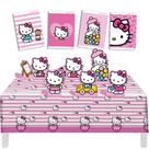 Kit Festa Hello Kitty Toalha de Mesa + 8 Decorações de Mesa + 4 Quadros 21x31 cm Festcolor - Produto Licenciado
