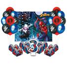 Kit Festa Homem aranha 77 itens decoração aniversário 3 anos